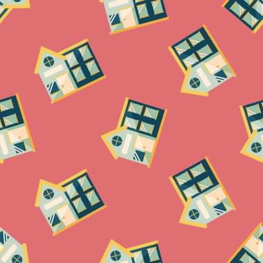 Bina ev düz simgesi, eps10 Dikişsiz desen arka plan