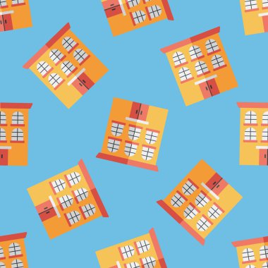 Bina düz simgesi, eps10 Dikişsiz desen arka plan