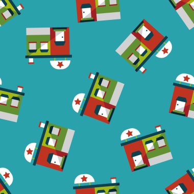 Bina Fabrika düz simgesi, eps10 Dikişsiz desen arka plan