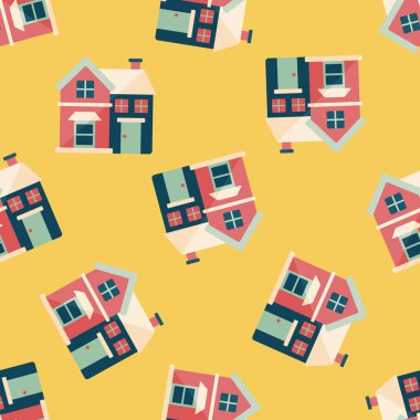 Bina düz simgesi, eps10 Dikişsiz desen arka plan