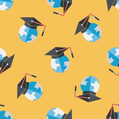 e-öğrenme düz simgesi, eps10 Dikişsiz desen arka plan