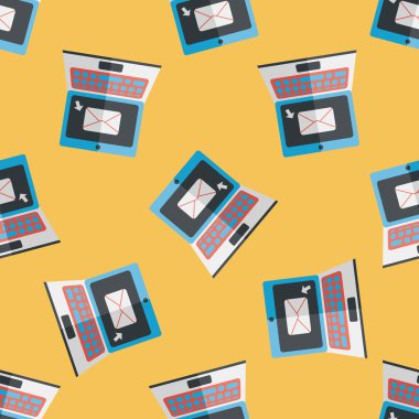 dizüstü düz simgesi, eps10 Dikişsiz desen arka plan