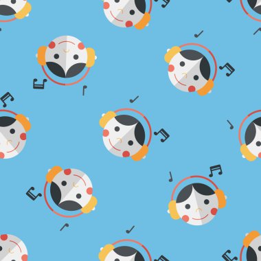 Müzik düz simgesi, eps10 Dikişsiz desen arka plan