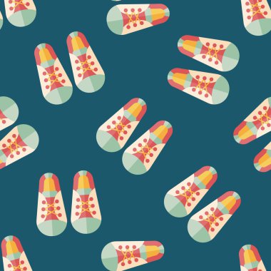 Vintage ayakkabılar düz simgesi, eps10 Dikişsiz desen arka plan