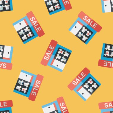 Satılık Mağaza düz simgesi, eps10 Dikişsiz desen arka plan