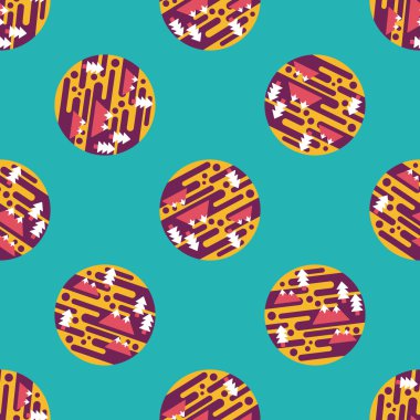 Uzay gezegen düz simgesi, eps10 Dikişsiz desen arka plan