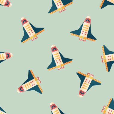 Uzay gemisi düz simgesi, eps10 Dikişsiz desen arka plan