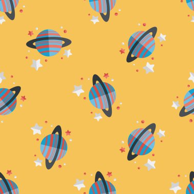 Uzay gezegen düz simgesi, eps10 Dikişsiz desen arka plan