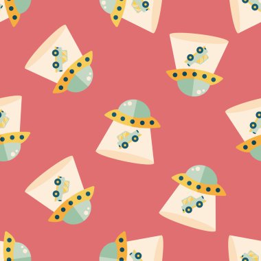 Uzay Ufo düz simgesi, eps10 Dikişsiz desen arka plan