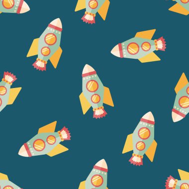 Uzay roketi düz simgesi, eps10 Dikişsiz desen arka plan