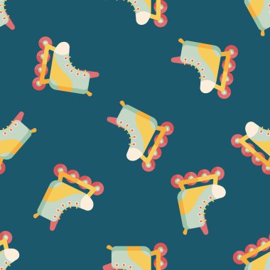 Tekerlekli paten düz simgesi, eps10 Dikişsiz desen arka plan