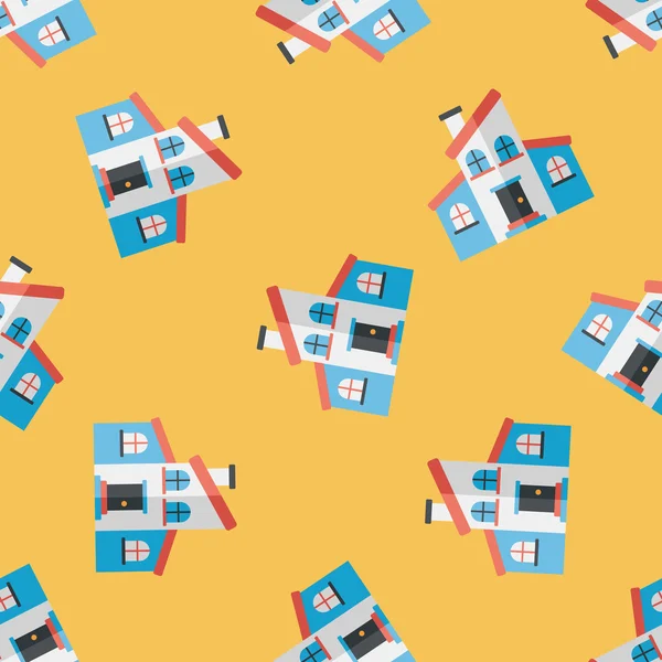 Building flat icon, eps10 seamless pattern background — стоковый вектор