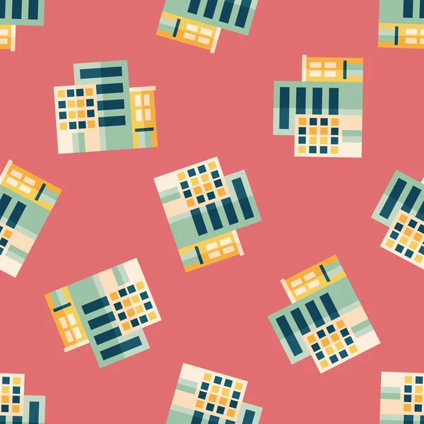 Building flat icon, eps10 seamless pattern background — стоковый вектор