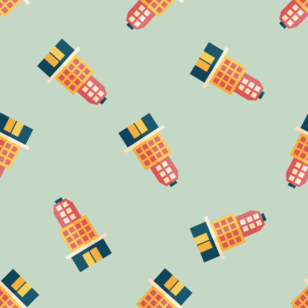 Building flat icon,eps10 seamless pattern background