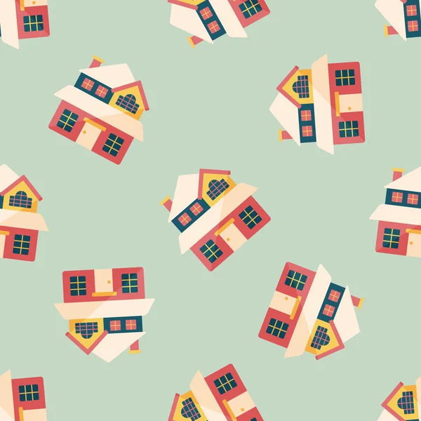 Building flat icon, eps10 seamless pattern background — стоковый вектор