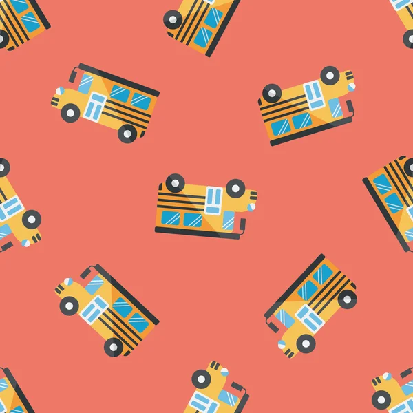 School Bus flat icon, eps10 fundo padrão sem costura — Vetor de Stock