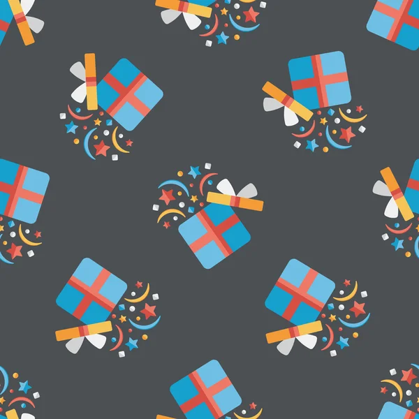 Shopping cadeau icône plate, eps10 fond de motif sans couture — Image vectorielle