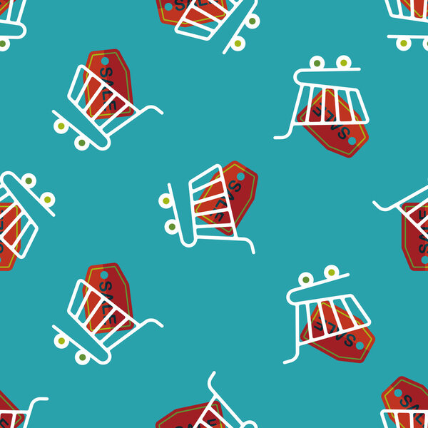 shopping cart flat icon,eps10 seamless pattern background