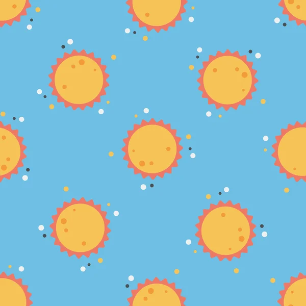 Space sun flat icon, eps10 seamless pattern background — стоковый вектор