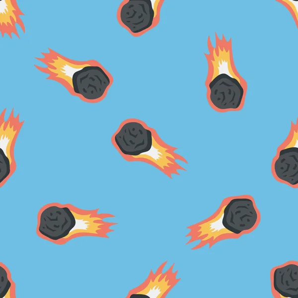 Space Meteorite flat icon, eps10 seamless pattern background — стоковый вектор