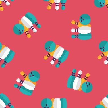 Bowling düz simgesi, eps10 Dikişsiz desen arka plan