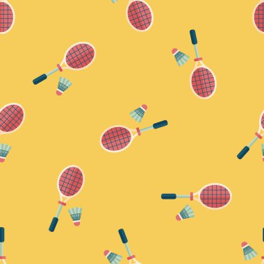 Badminton Raket ve top düz simgesi, eps10 Dikişsiz desen arka plan