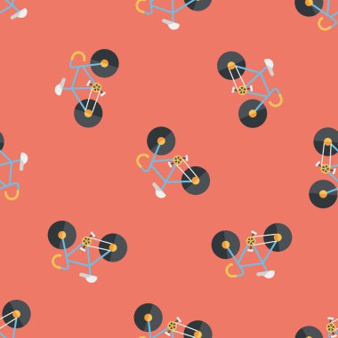 Bisiklet düz simgesi, eps10 Dikişsiz desen arka plan