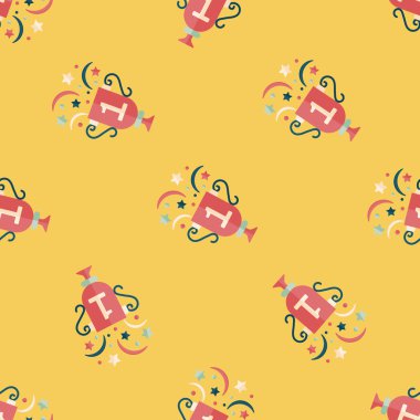 Trophy Kupası düz simgesi, eps10 Dikişsiz desen arka plan