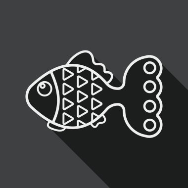 Uzun Gölge, eps10 ile evde beslenen hayvan balık düz simgesi