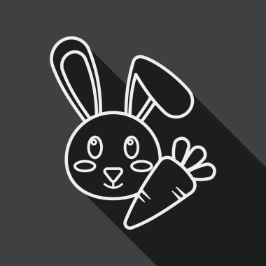 Uzun Gölge, eps10 ile evde beslenen hayvan tavşan düz simgesi