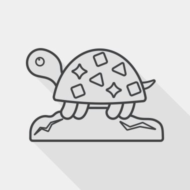 Evde beslenen hayvan kaplumbağa uzun gölge, eps10 düz simgesiyle