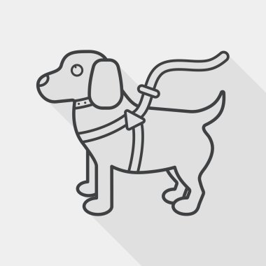 Uzun Gölge, eps10 ile evde beslenen hayvan köpek düz simgesi