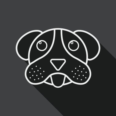 Uzun Gölge, eps10 ile evde beslenen hayvan köpek düz simgesi