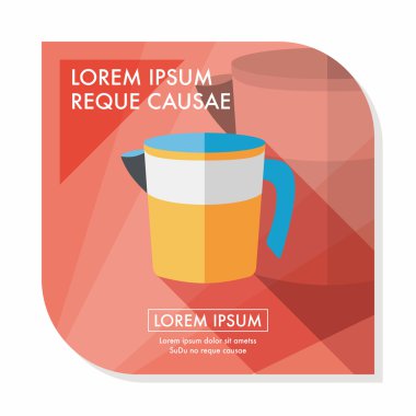 Uzun Gölge, eps10 Kupası düz simgesiyle ölçme mutfak eşyaları