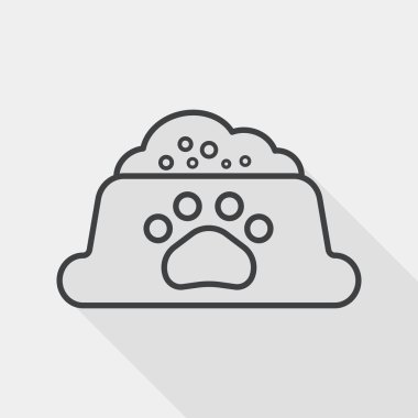 Uzun Gölge, eps10 ile evde beslenen hayvan köpek gıda düz simgesi