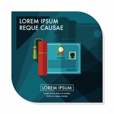 Uzun Gölge, eps10 ile Diploma düz simgesi