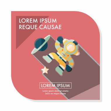 Uzun Gölge, eps10 ile uzay astronot düz simgesi
