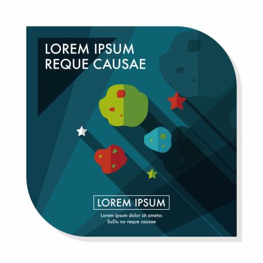 Uzun Gölge, eps10 ile alan göktaşı düz simgesi