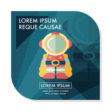 Uzun Gölge, eps10 ile uzay astronot düz simgesi