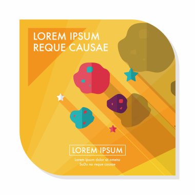 Uzun Gölge, eps10 ile alan göktaşı düz simgesi