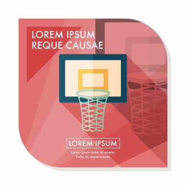 Basketbol düz simgesi ile uzun gölge, eps10
