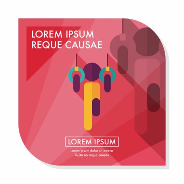 Yatay uzun gölge, eps10 ile düz simgesi bar asılı boy