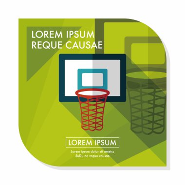 Basketbol düz simgesi ile uzun gölge, eps10