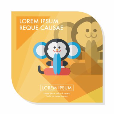 Uzun Gölge, eps10 ile maymun oyuncak düz simgesi