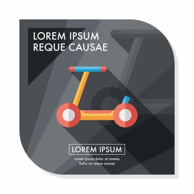 Scooter uzun gölge düz simgesi