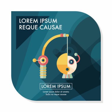 Uzun Gölge, eps10 ile balıkçılık oyuncak düz simgesi