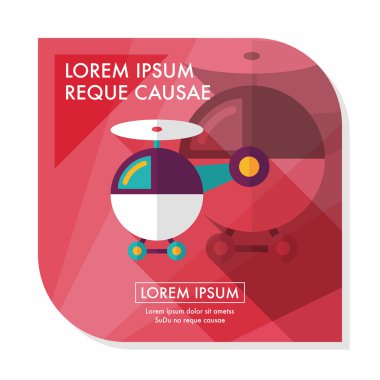 Helikopter düz simgesi ile uzun gölge, eps10