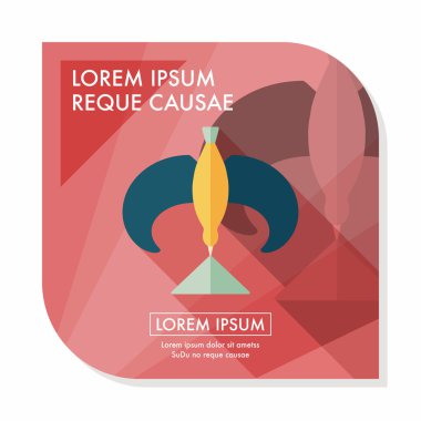 kuş düz simgesi uzun gölge ile Dengeleme