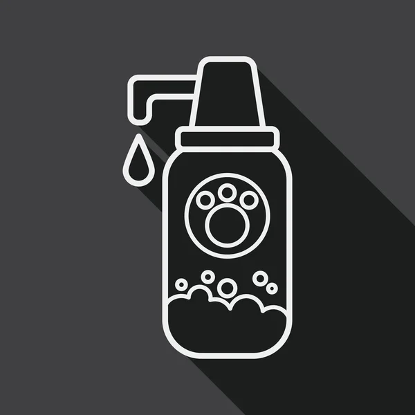 De platte pictogram huisdier shampoo met lange schaduw, eps10 — Stockvector