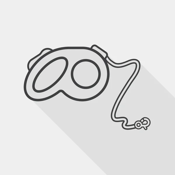 Sällskapsdjur hund bly platt ikon med lång skugga, eps10 — Stock vektor
